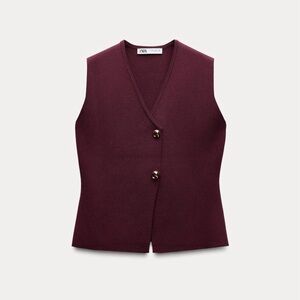 Zara basic knit gold button top XL NWT